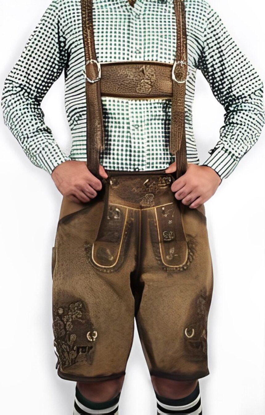 Dark Brown Lederhosen Shorts with Belt