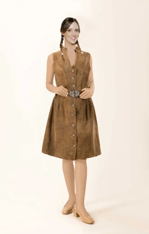 Modern Tracht Leather Dress Elisa Forest Brown LHC-01
